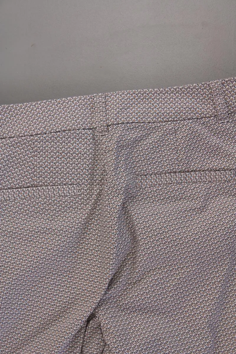 s.Oliver Premium Hose Gr. 34 geometrisches Muster braun aus Baumwolle