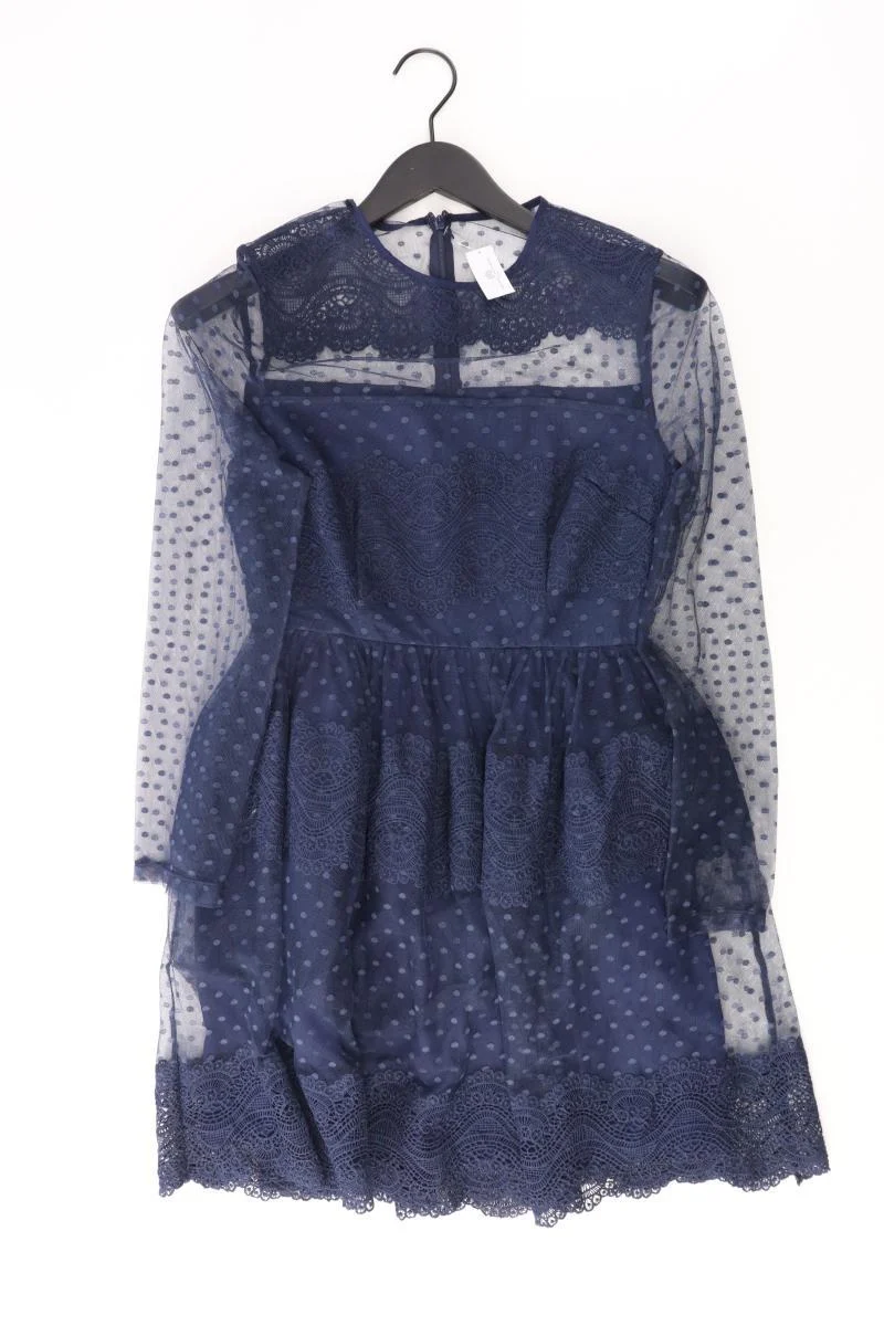 Asos Chiffonkleid Gr. 38 Langarm blau aus Polyester