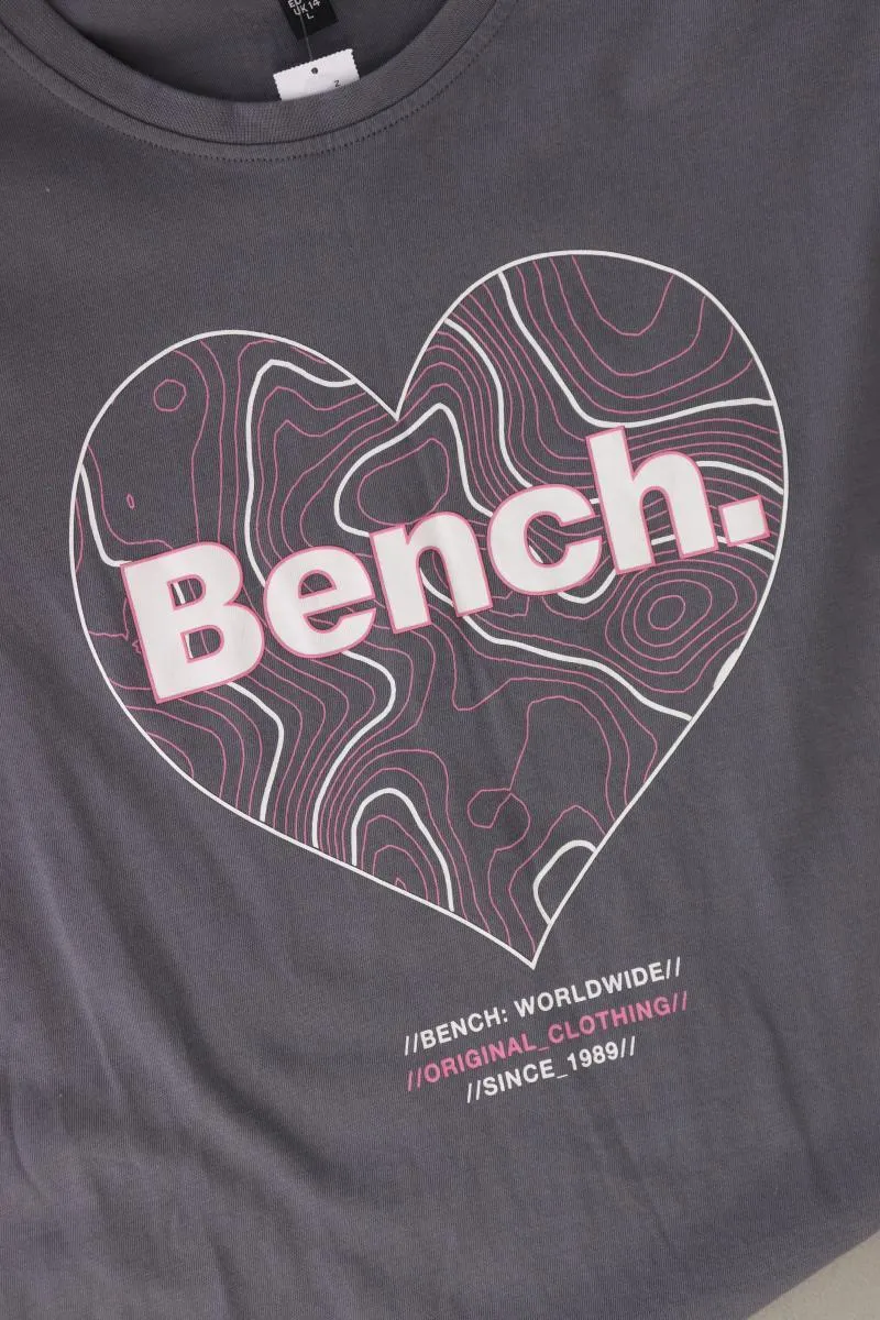 Bench Printshirt Gr. L Kurzarm grau aus Baumwolle