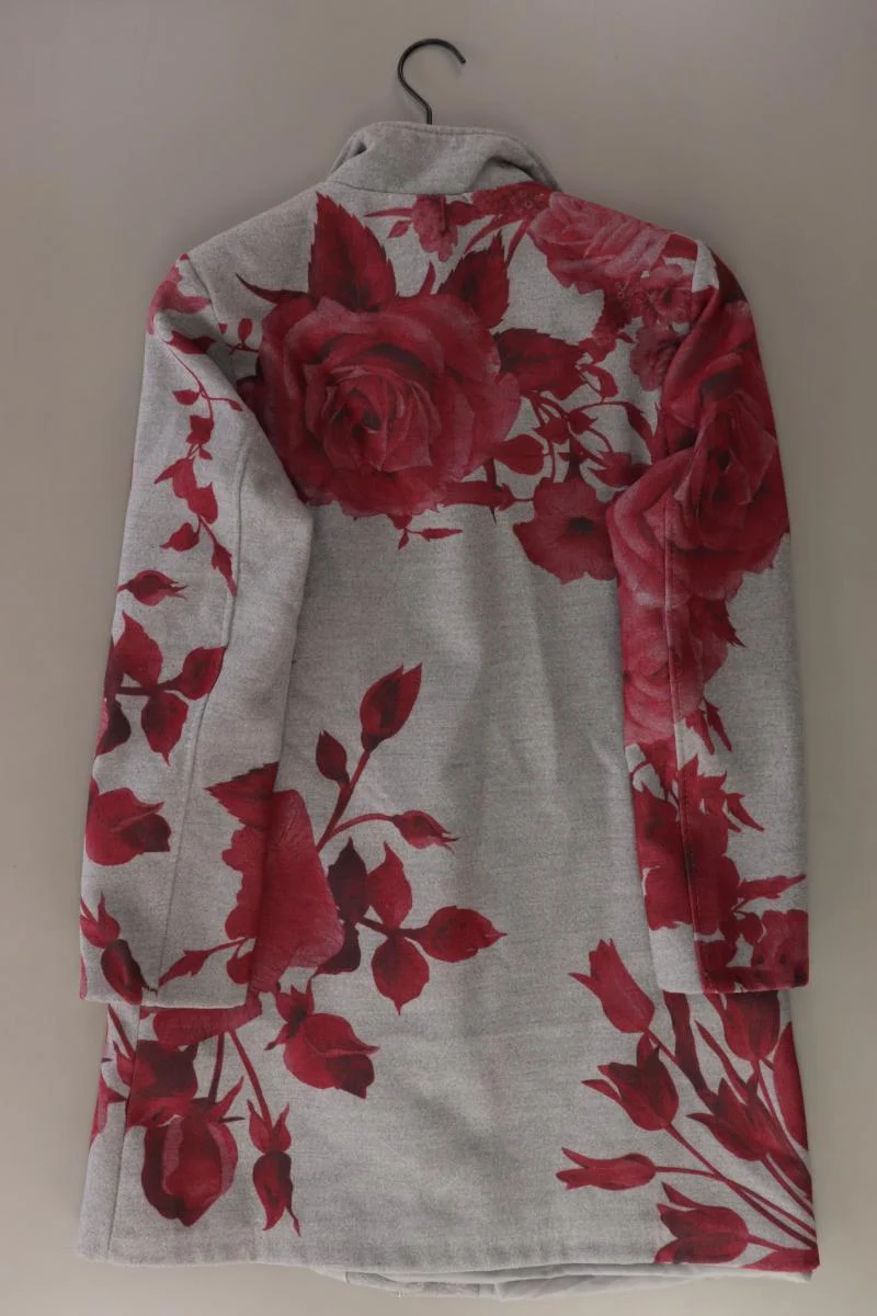Regular Mantel Gr. L mit Blumenmuster grau aus Polyester