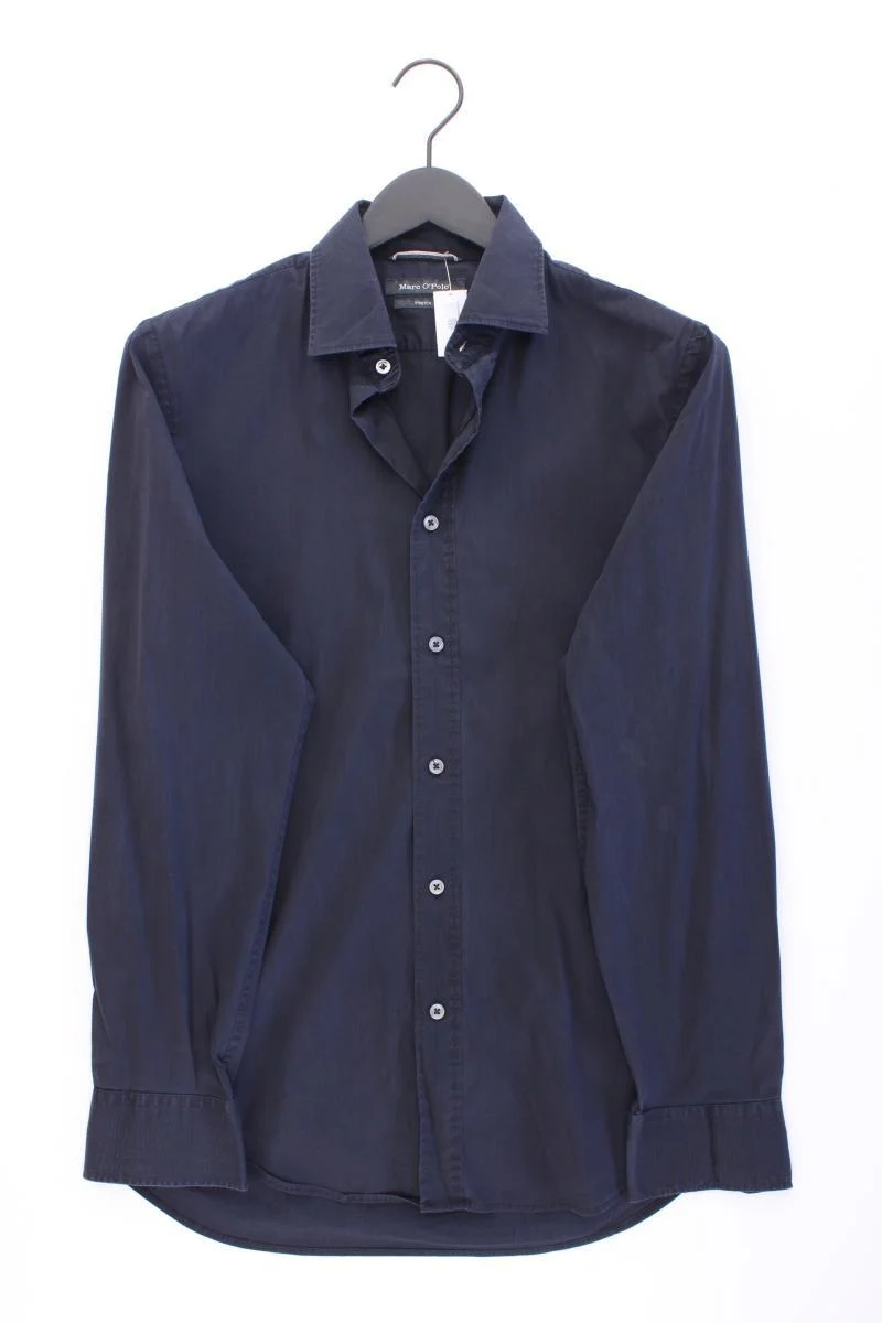 Marc O'Polo Langarmhemd für Herren Gr. Hemdgröße 39/40 blau aus Baumwolle