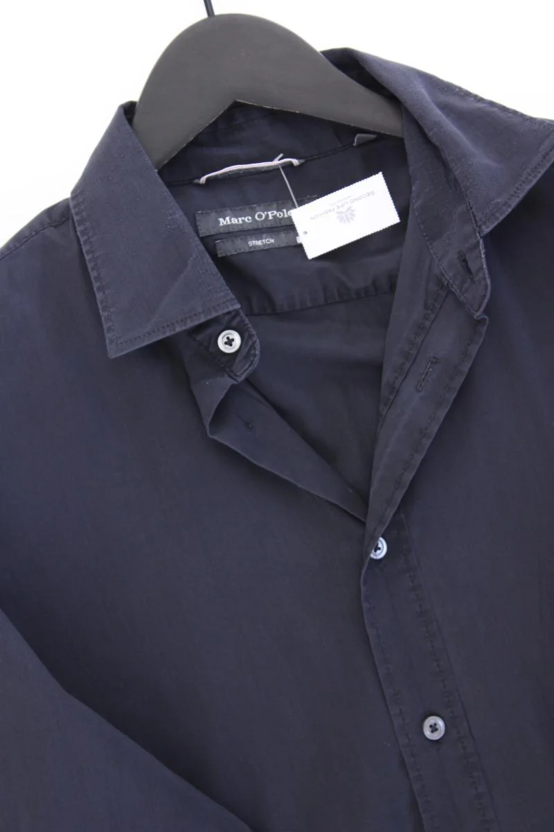 Marc O'Polo Langarmhemd für Herren Gr. Hemdgröße 39/40 blau aus Baumwolle