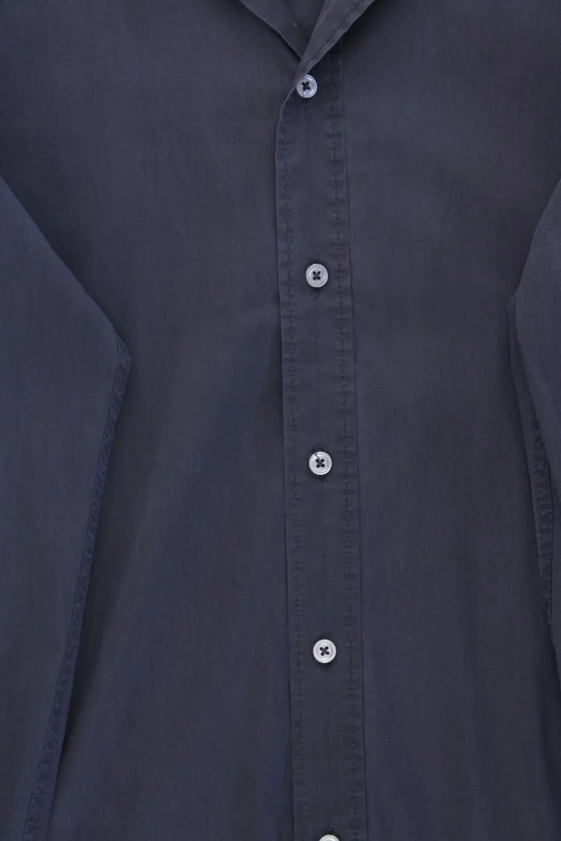 Marc O'Polo Langarmhemd für Herren Gr. Hemdgröße 39/40 blau aus Baumwolle