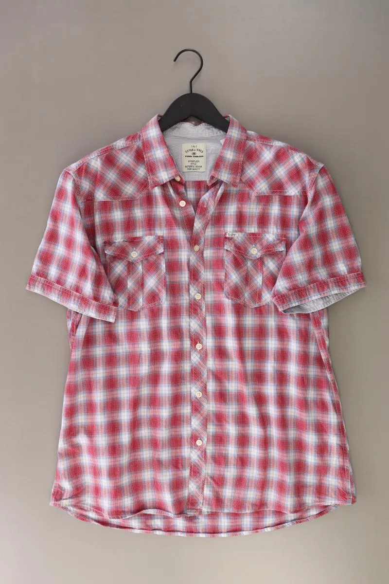 Tom Tailor Karohemd für Herren Gr. XXL kariert Kurzarm rot aus Baumwolle