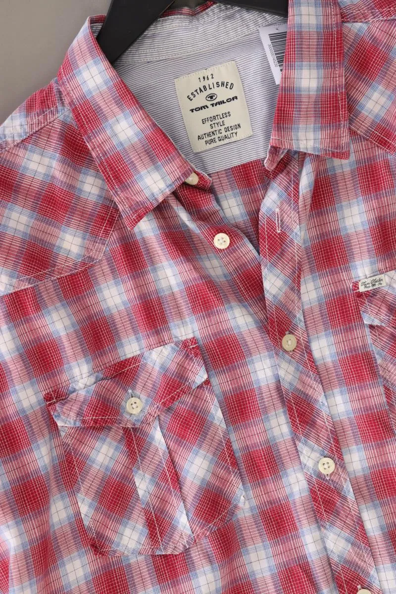 Tom Tailor Karohemd für Herren Gr. XXL kariert Kurzarm rot aus Baumwolle