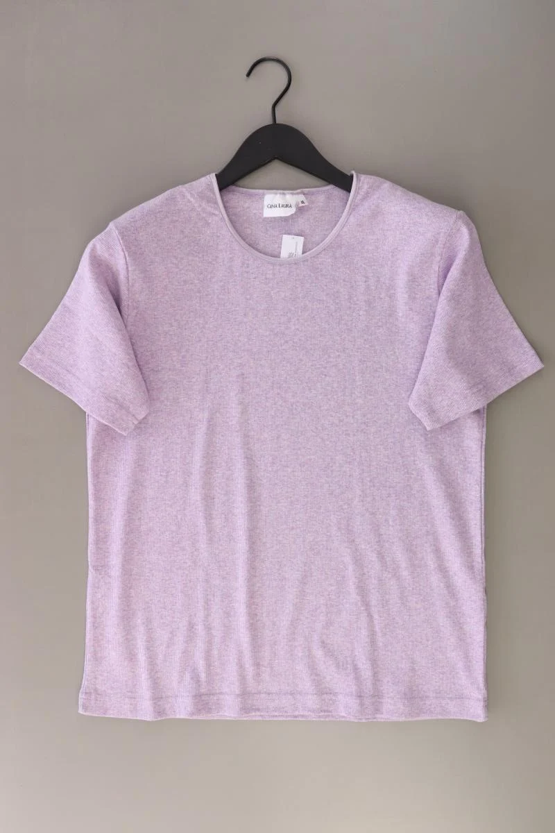 Gina Laura T-Shirt Gr. XL Kurzarm Vintage lila aus Baumwolle