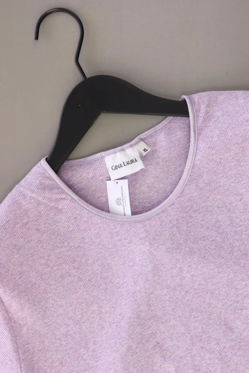 Gina Laura T-Shirt Gr. XL Kurzarm Vintage lila aus Baumwolle