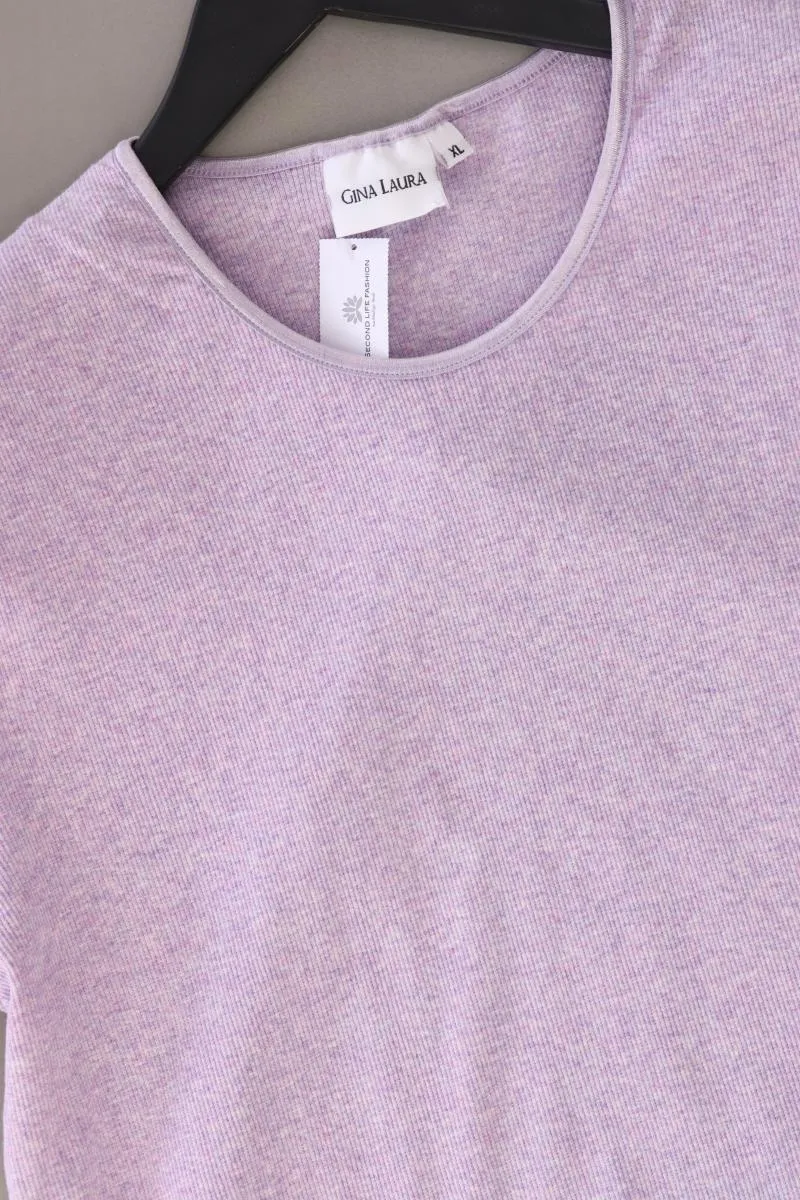 Gina Laura T-Shirt Gr. XL Kurzarm Vintage lila aus Baumwolle