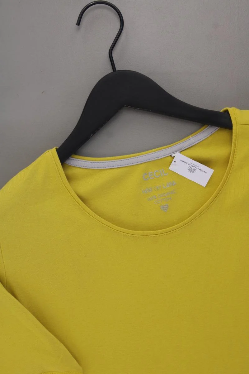 Cecil T-Shirt Gr. L Kurzarm gelb aus Baumwolle