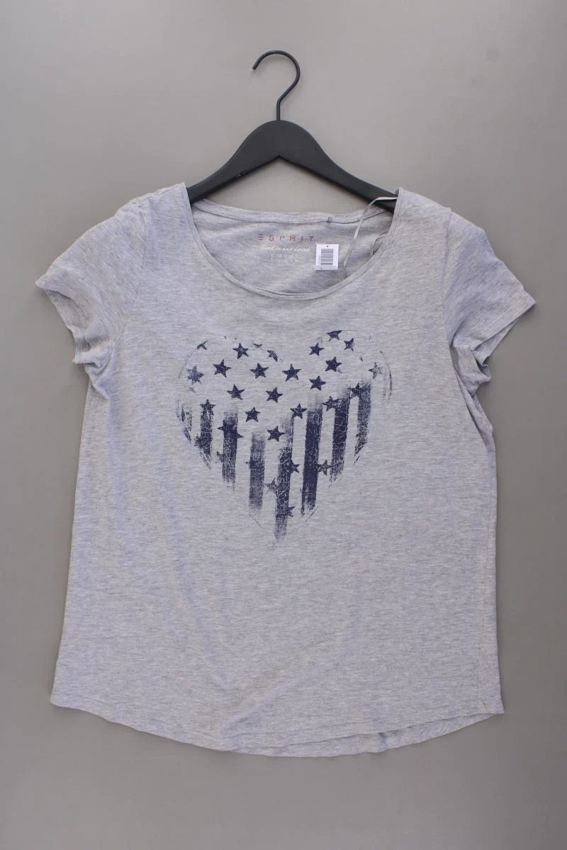Esprit Printshirt Gr. L Kurzarm grau
