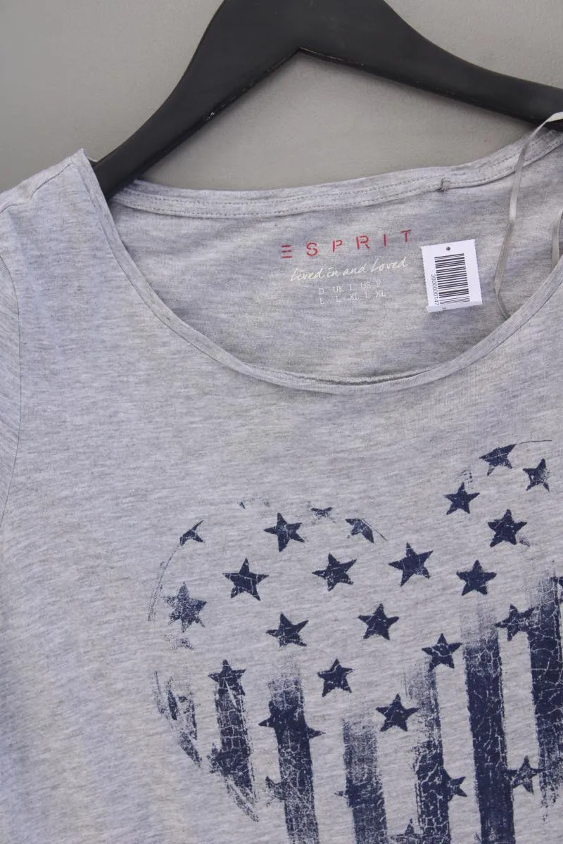 Esprit Printshirt Gr. L Kurzarm grau