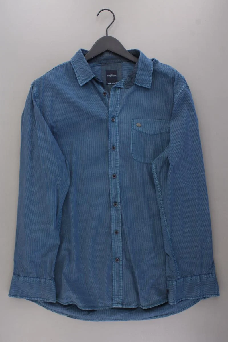 Engbers Langarmhemd für Herren Gr. XL gestreift blau
