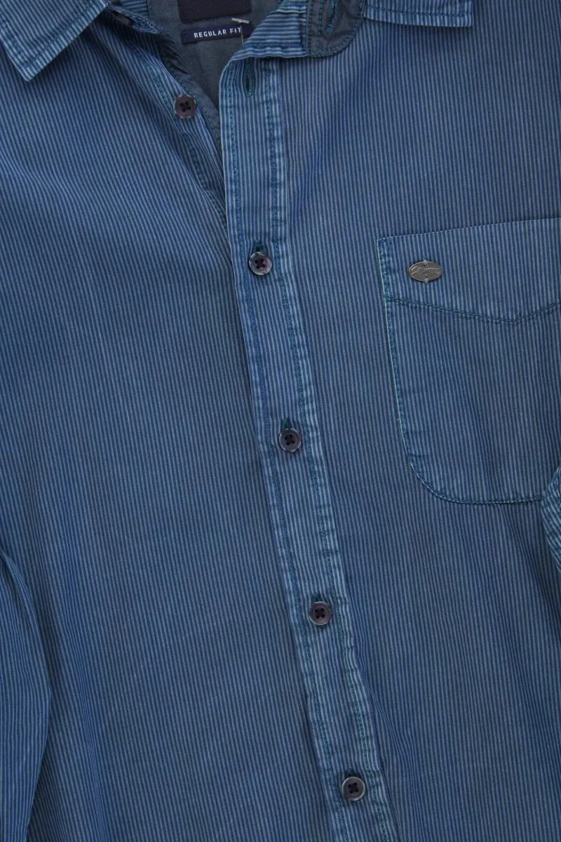 Engbers Langarmhemd für Herren Gr. XL gestreift blau