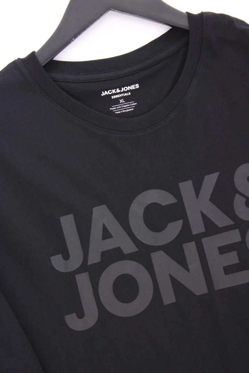 Jack & Jones Printshirt für Herren Gr. XL Kurzarm schwarz