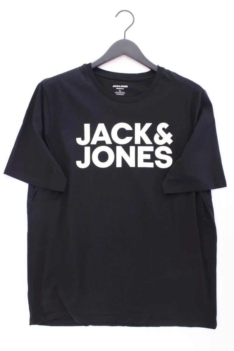 Jack & Jones Printshirt für Herren Gr. XL Kurzarm schwarz