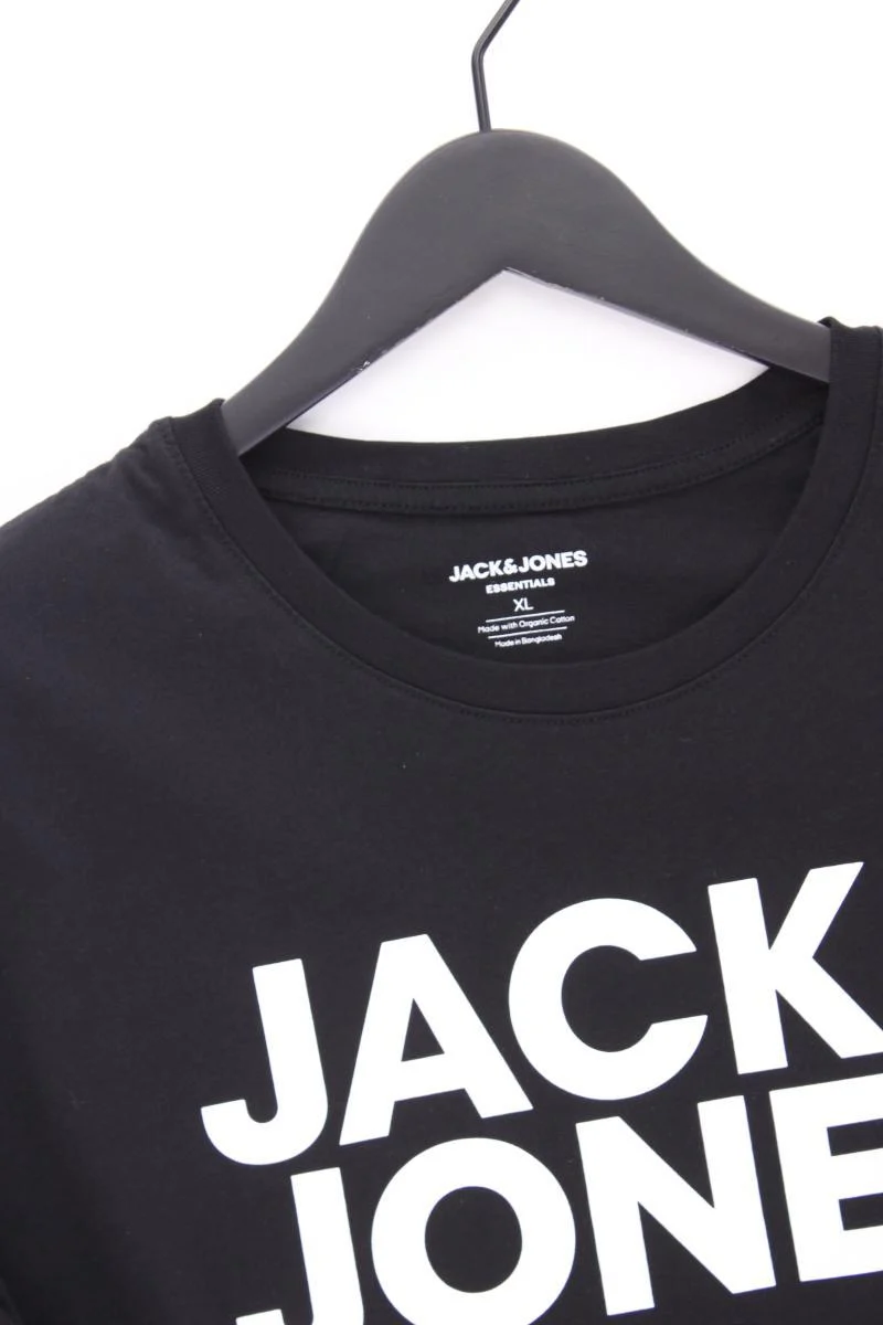 Jack & Jones Printshirt für Herren Gr. XL Kurzarm schwarz
