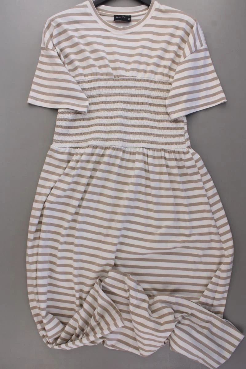 Asos Kurzarmkleid Gr. 42 gestreift creme aus Baumwolle