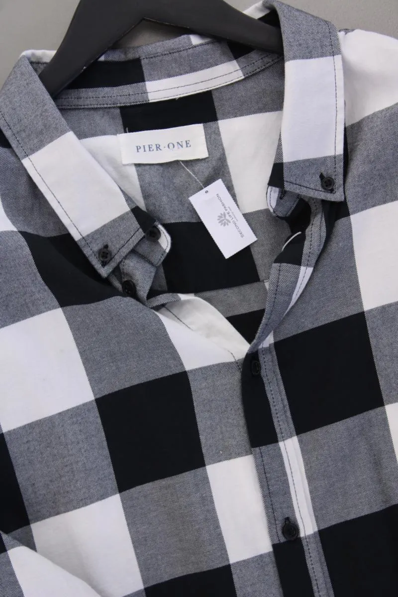 Pier One Langarmhemd Gr. 5XL für Herren Gr. XXXL kariert neu mit Etikett grau