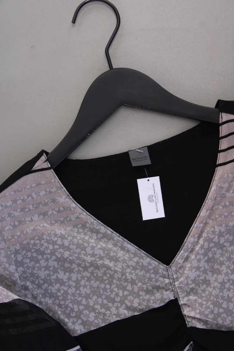 Sir Oliver Shirt mit V-Ausschnitt Gr. 38 3/4 Ärmel schwarz aus Polyamid