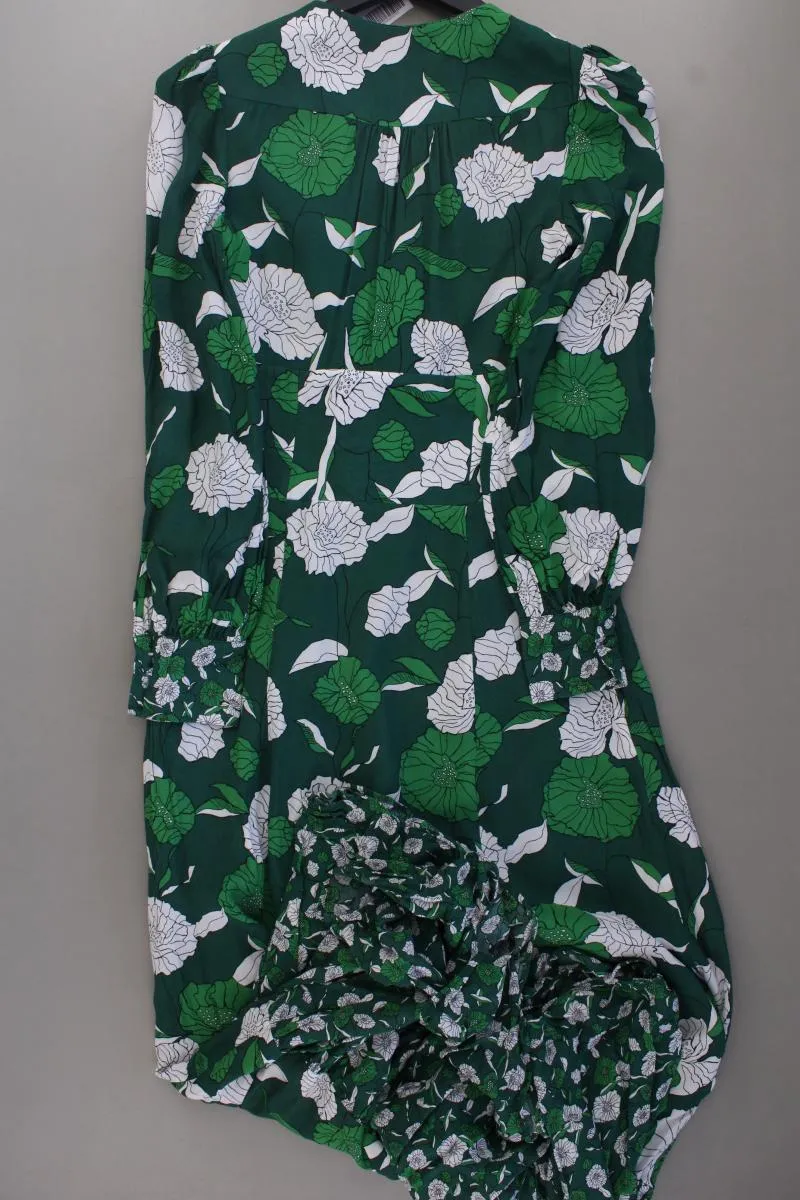 Ivy Oak Langarmkleid Gr. 34 mit Blumenmuster neuwertig grün aus Viskose