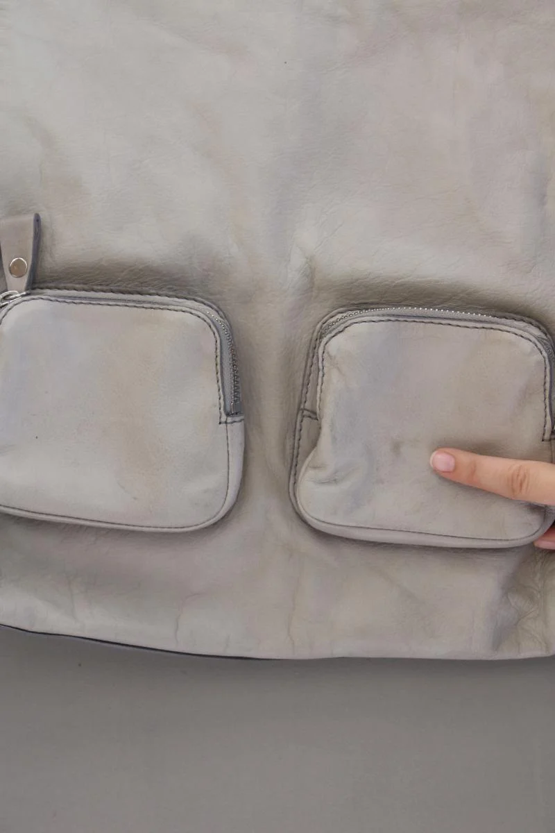 René Lezard Henkeltasche grau aus Leder