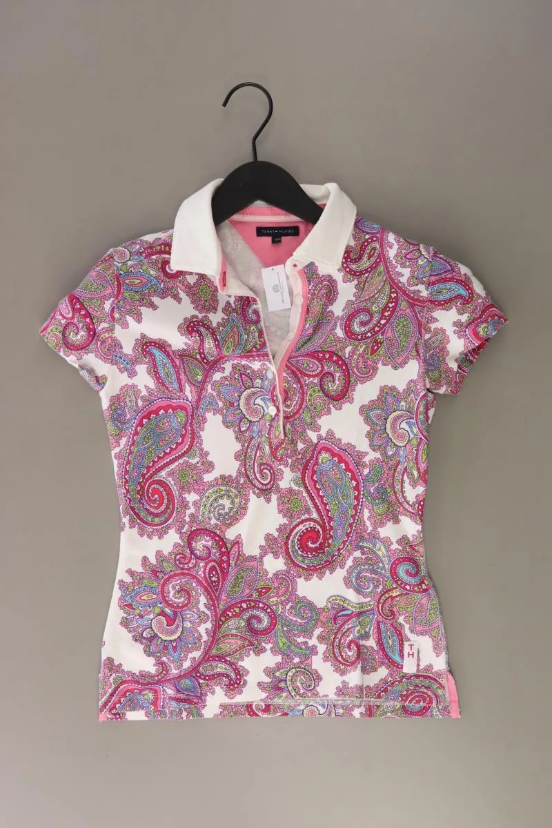Tommy Hilfiger Poloshirt Gr. S mit Paisleymuster Kurzarm rosa aus Baumwolle