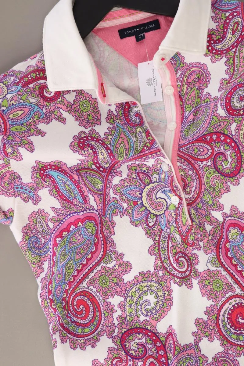 Tommy Hilfiger Poloshirt Gr. S mit Paisleymuster Kurzarm rosa aus Baumwolle