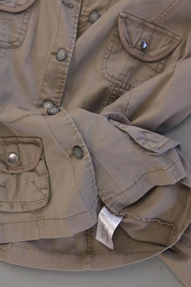 Laura Scott Übergangsjacke Gr. 40 braun aus Baumwolle