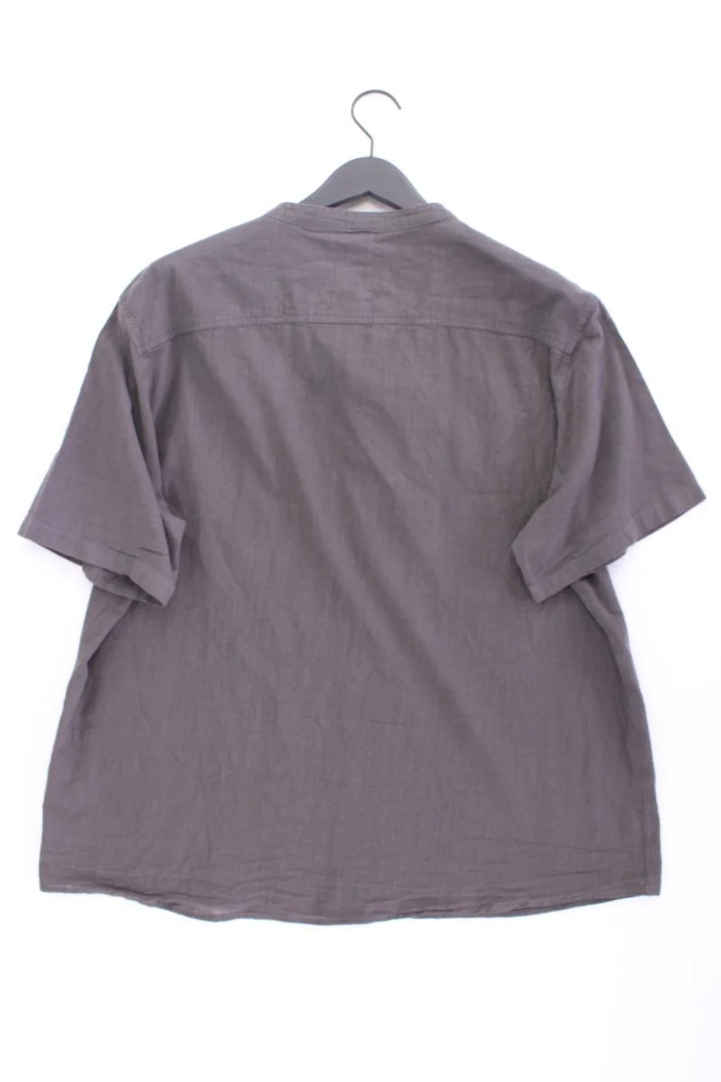 LucMatton Hemd mit Leinen für Herren Gr. XL Kurzarm grau aus Baumwolle