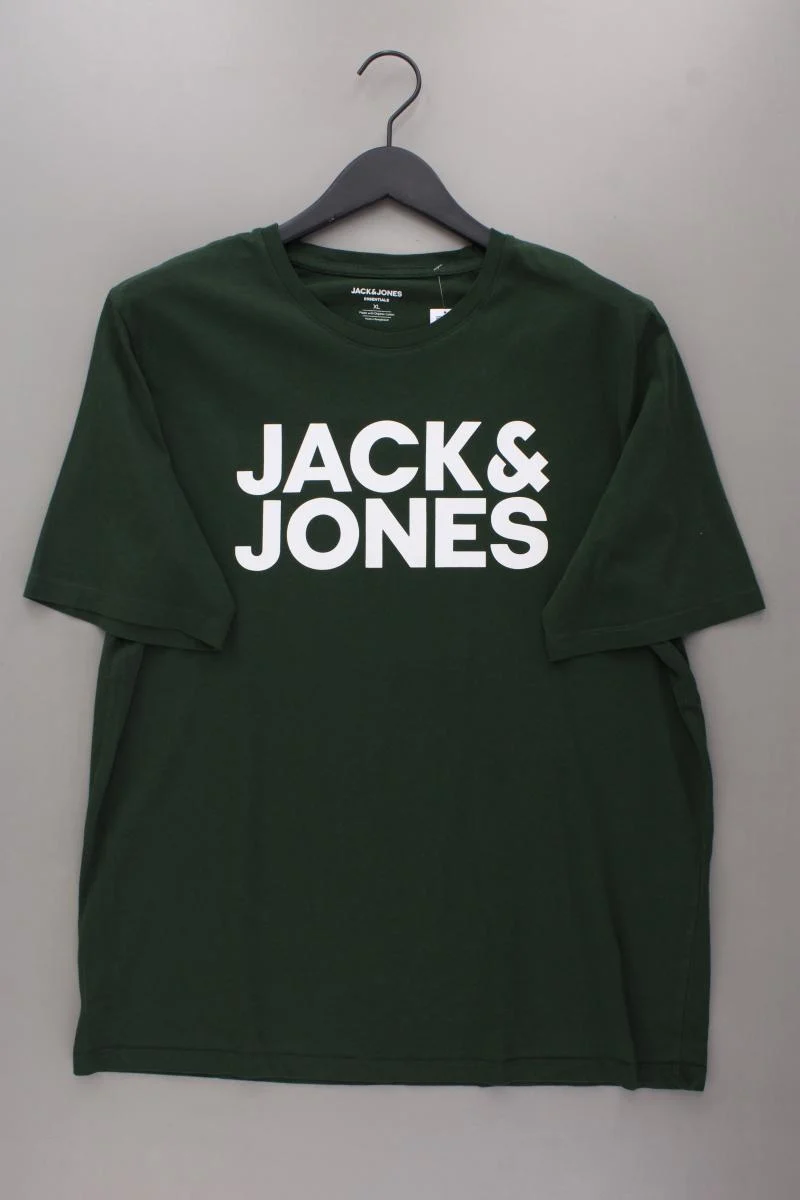 Jack & Jones Printshirt für Herren Gr. XL Kurzarm olivgrün aus Baumwolle