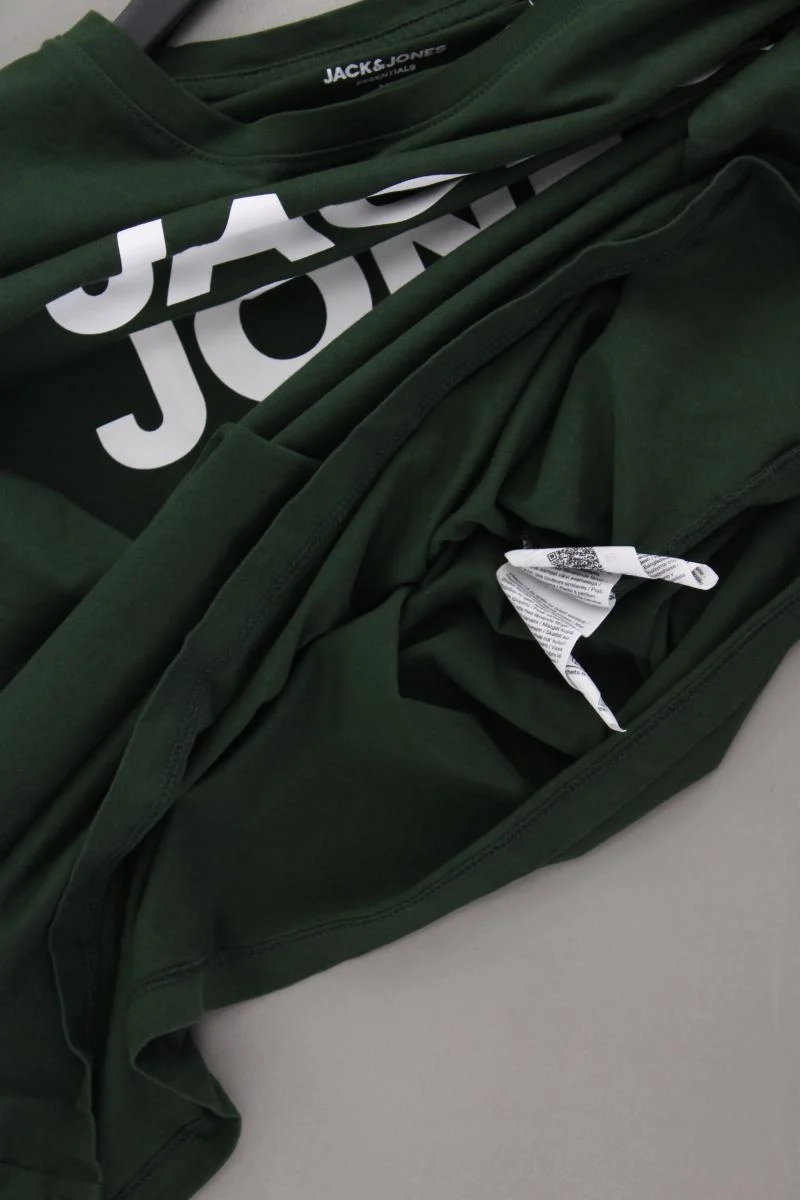 Jack & Jones Printshirt für Herren Gr. XL Kurzarm olivgrün aus Baumwolle