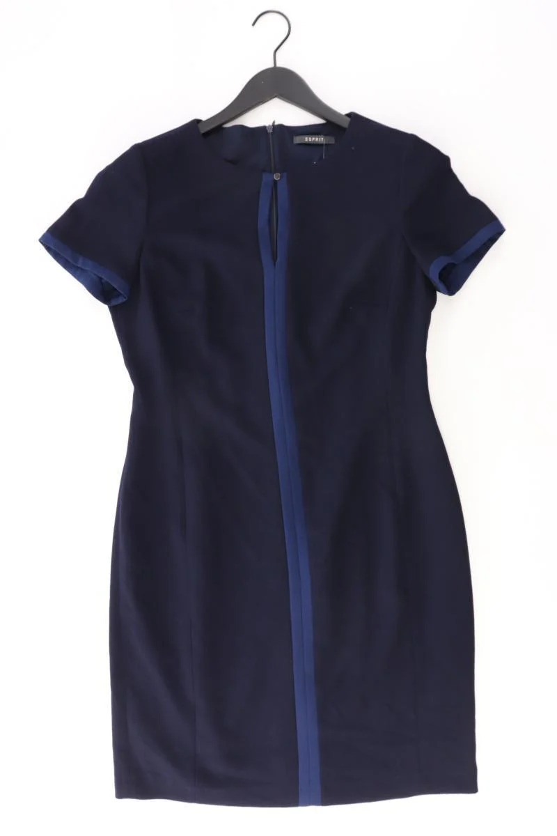 Esprit Bleistiftkleid Gr. 40 Kurzarm blau aus Polyester