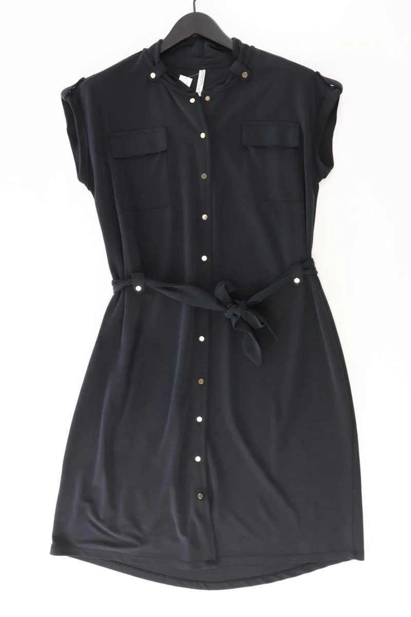 Summum Kurzarmkleid Gr. L neuwertig mit Gürtel schwarz aus Modal