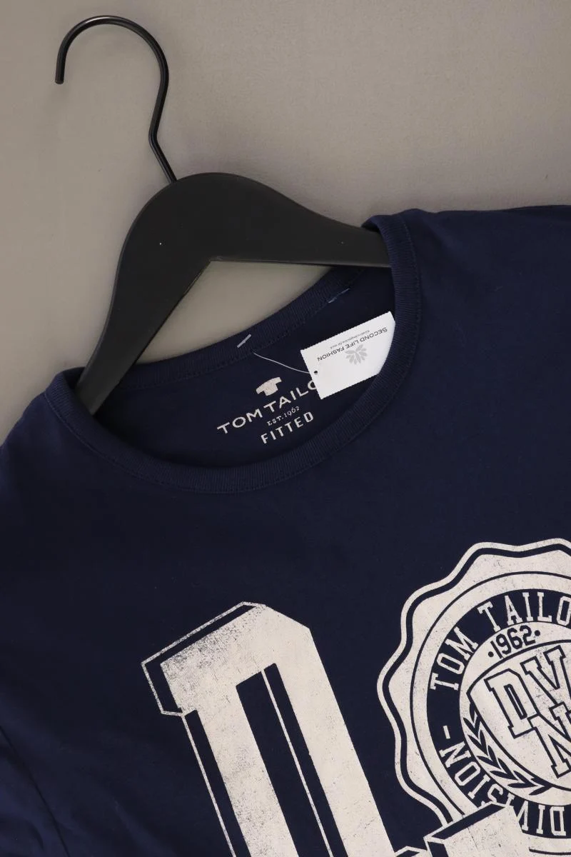 Tom Tailor Printshirt für Herren Gr. S Kurzarm blau