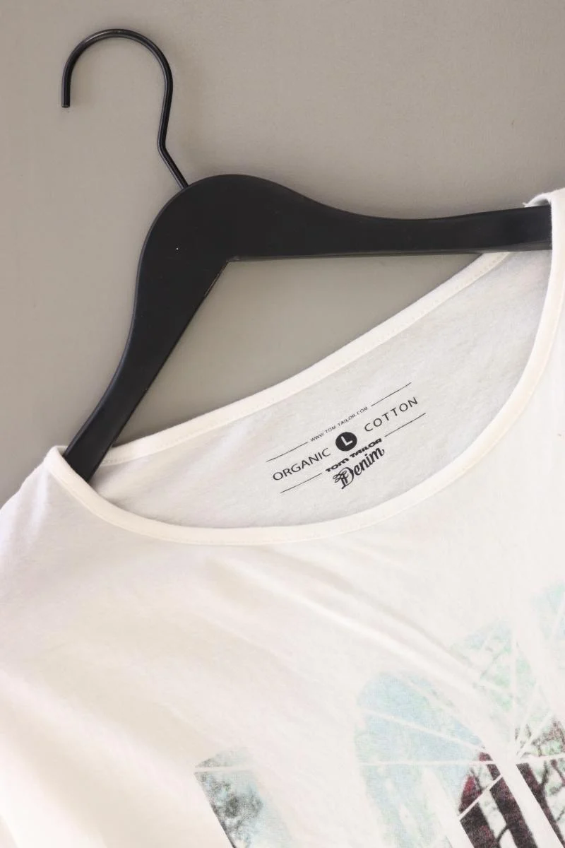 Tom Tailor Printshirt Gr. L 3/4 Ärmel weiß aus Baumwolle