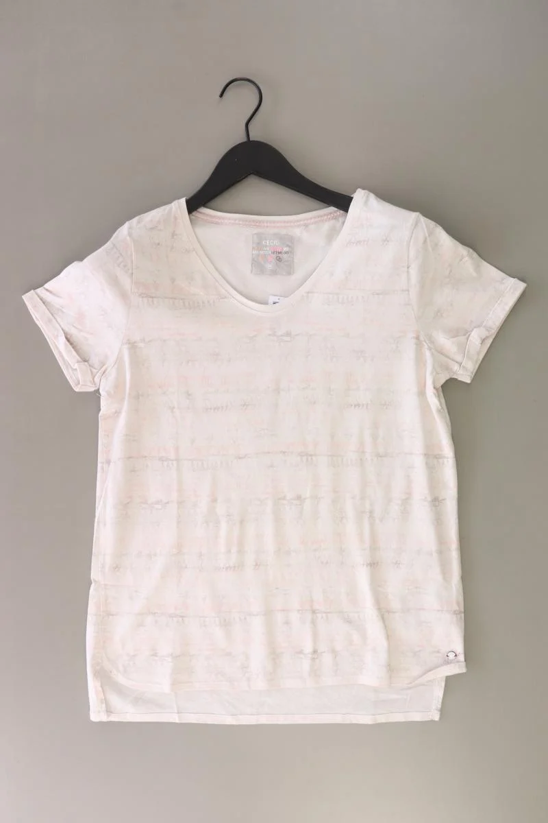 Cecil Printshirt Gr. M Kurzarm creme aus Baumwolle