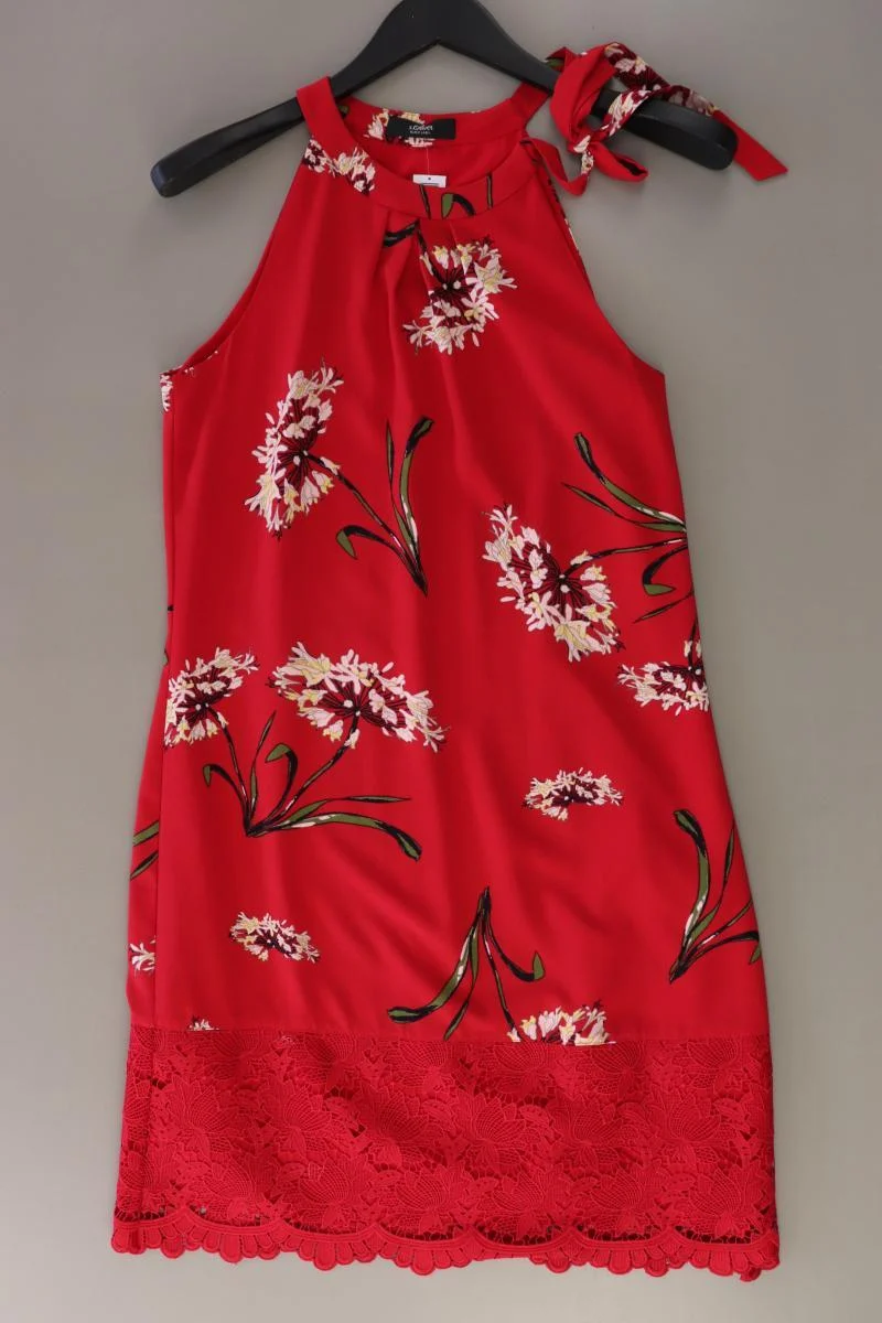 s.Oliver Black Label Midikleid Gr. 36 mit Blumenmuster Ärmellos rot