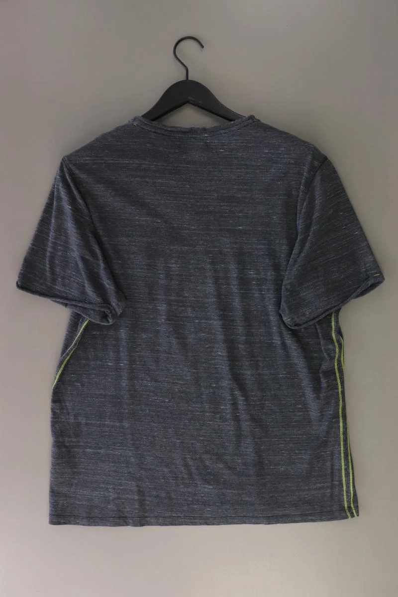 s.Oliver Shirt mit V-Ausschnitt für Herren Gr. XL Kurzarm grau aus Baumwolle