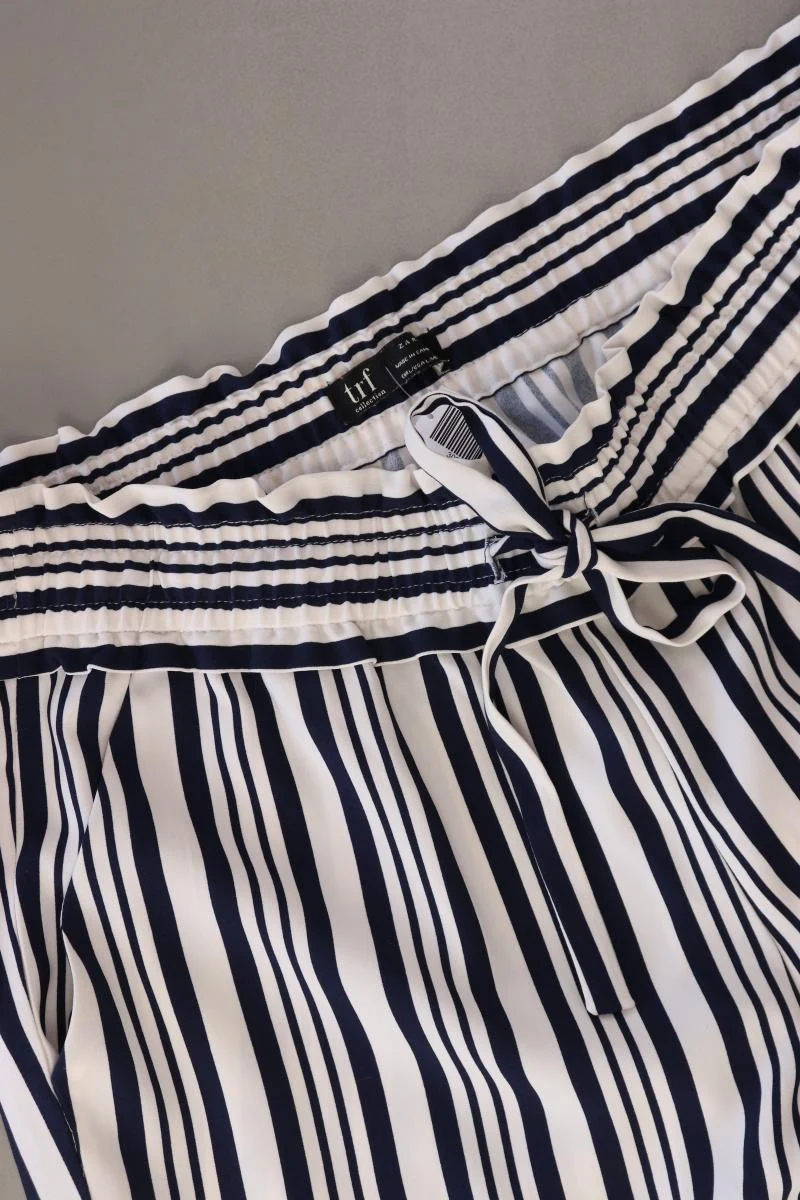 Zara Stoffhose Gr. L gestreift blau aus Polyester
