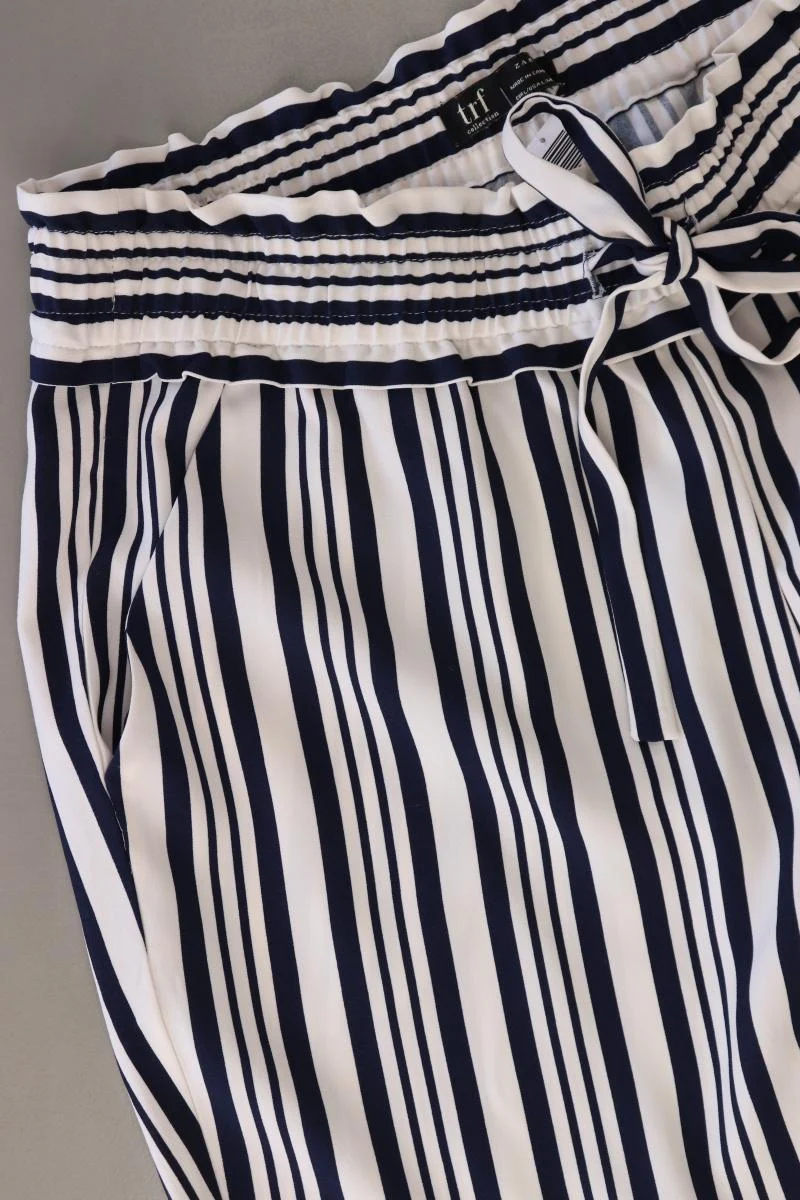 Zara Stoffhose Gr. L gestreift blau aus Polyester