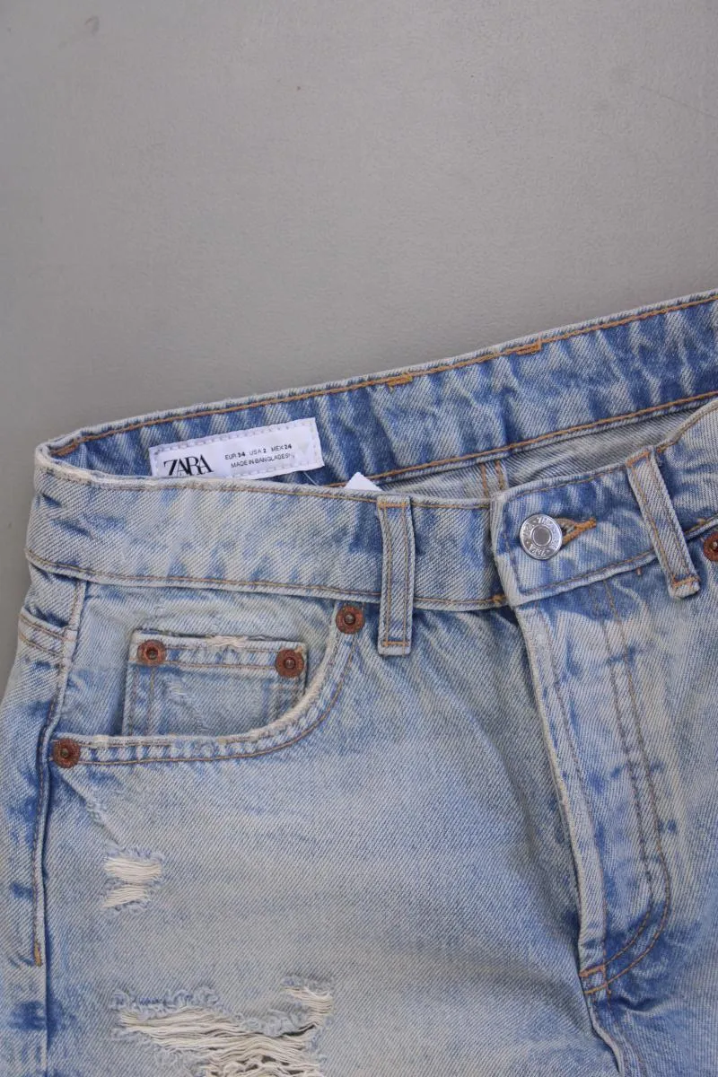 Zara Jeansshorts Gr. 34 blau aus Baumwolle