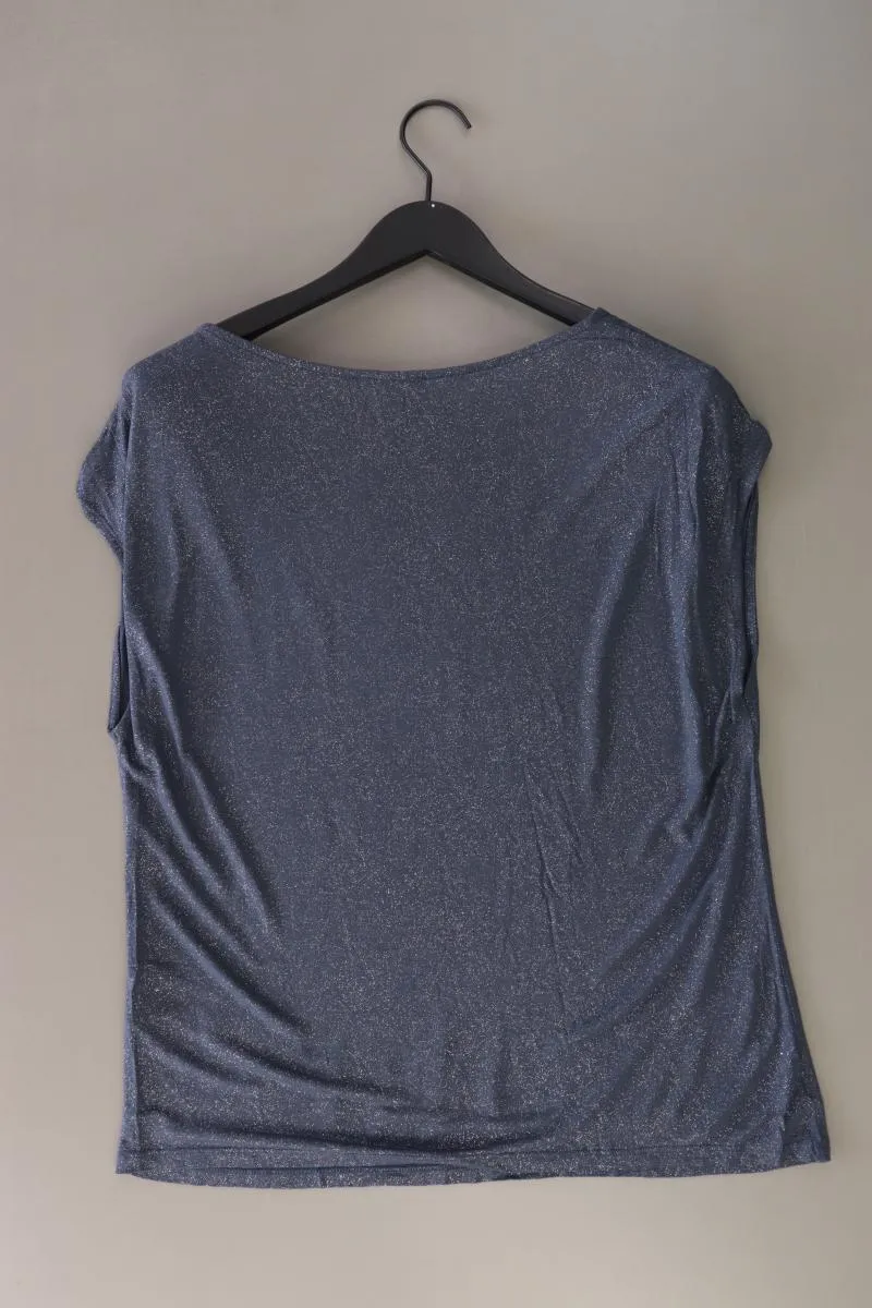 Street One T-Shirt Gr. 42 Kurzarm mit Glitzer blau aus Baumwolle