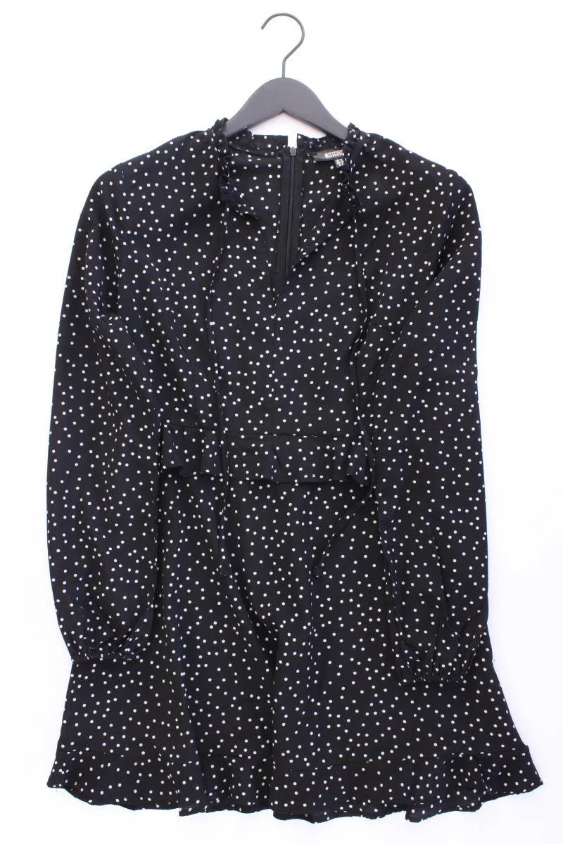MISSGUIDED Langarmkleid Gr. 40 gepunktet schwarz