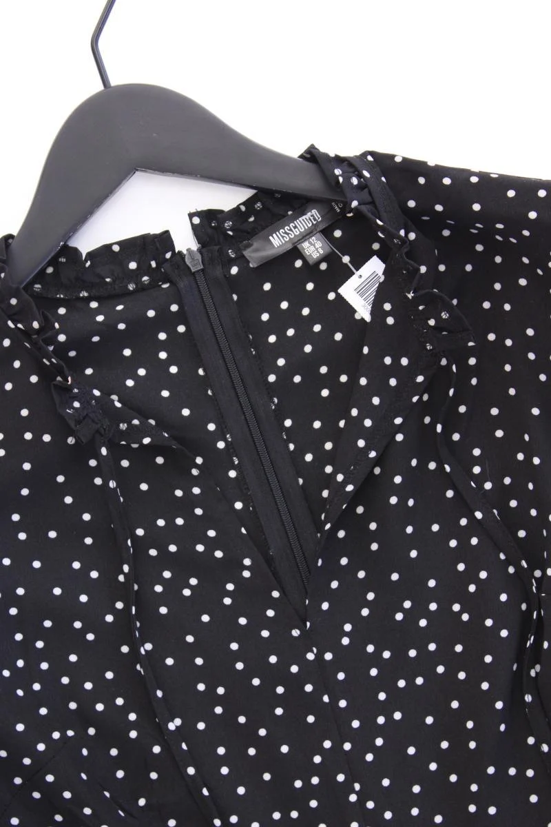 MISSGUIDED Langarmkleid Gr. 40 gepunktet schwarz