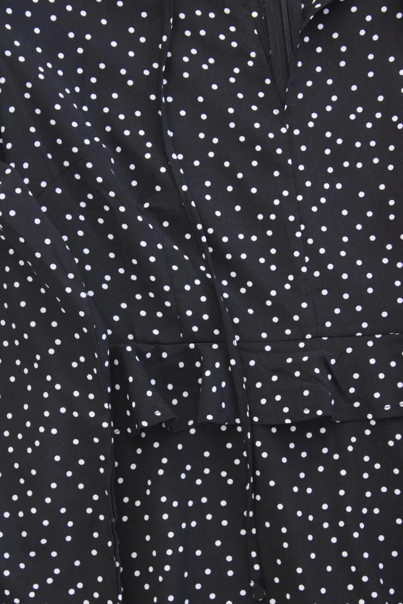 MISSGUIDED Langarmkleid Gr. 40 gepunktet schwarz