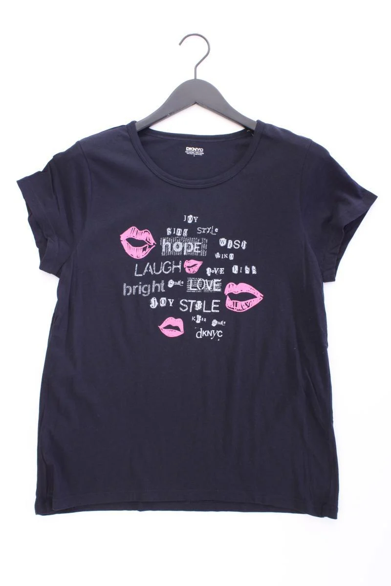 DKNY Printshirt Gr. L Kurzarm blau