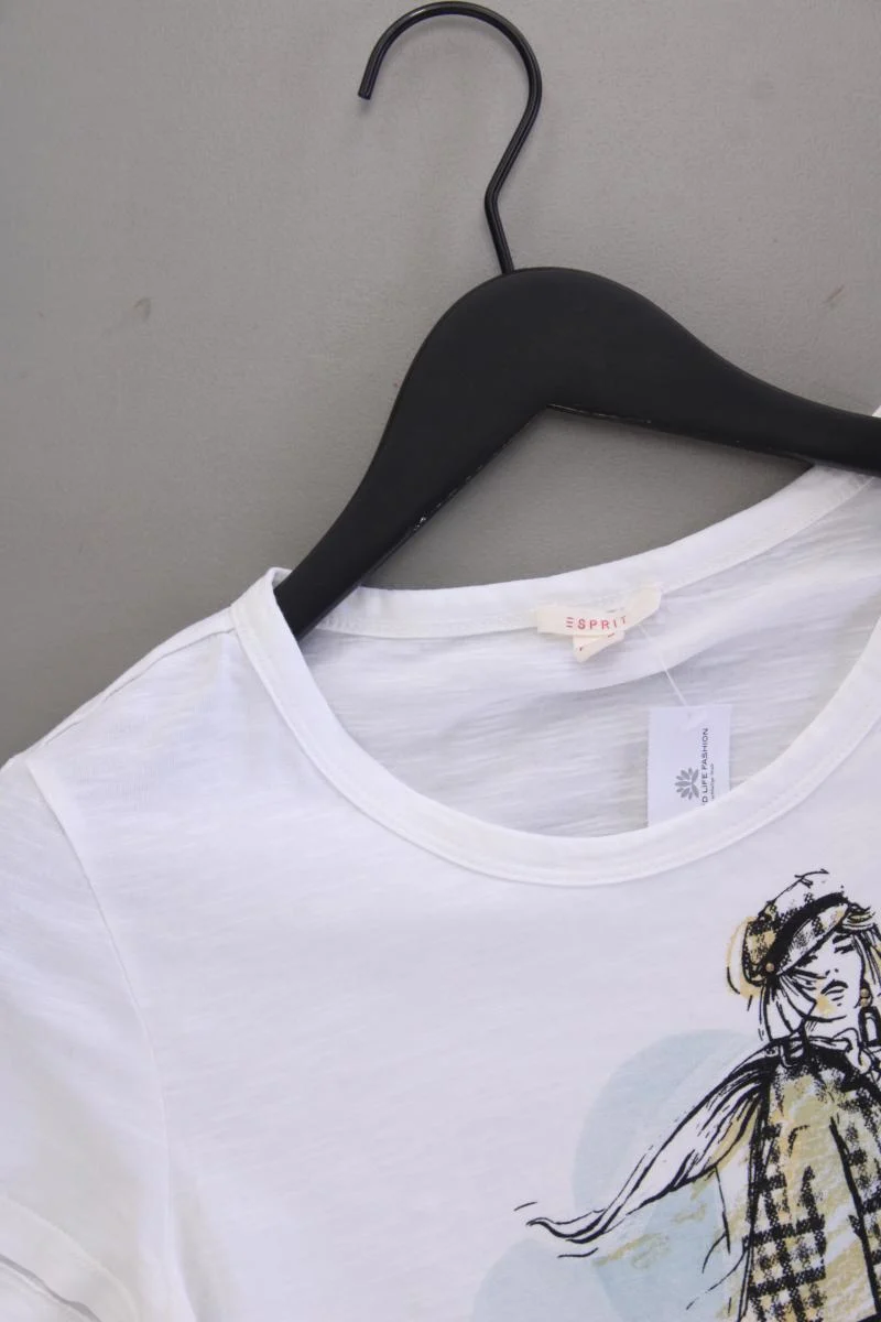Esprit Printshirt Gr. S Kurzarm weiß