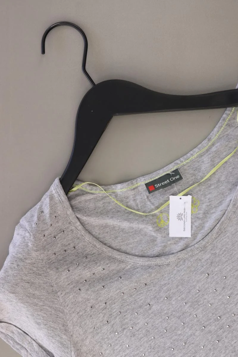 Street One T-Shirt Gr. 36 Kurzarm grau aus Baumwolle