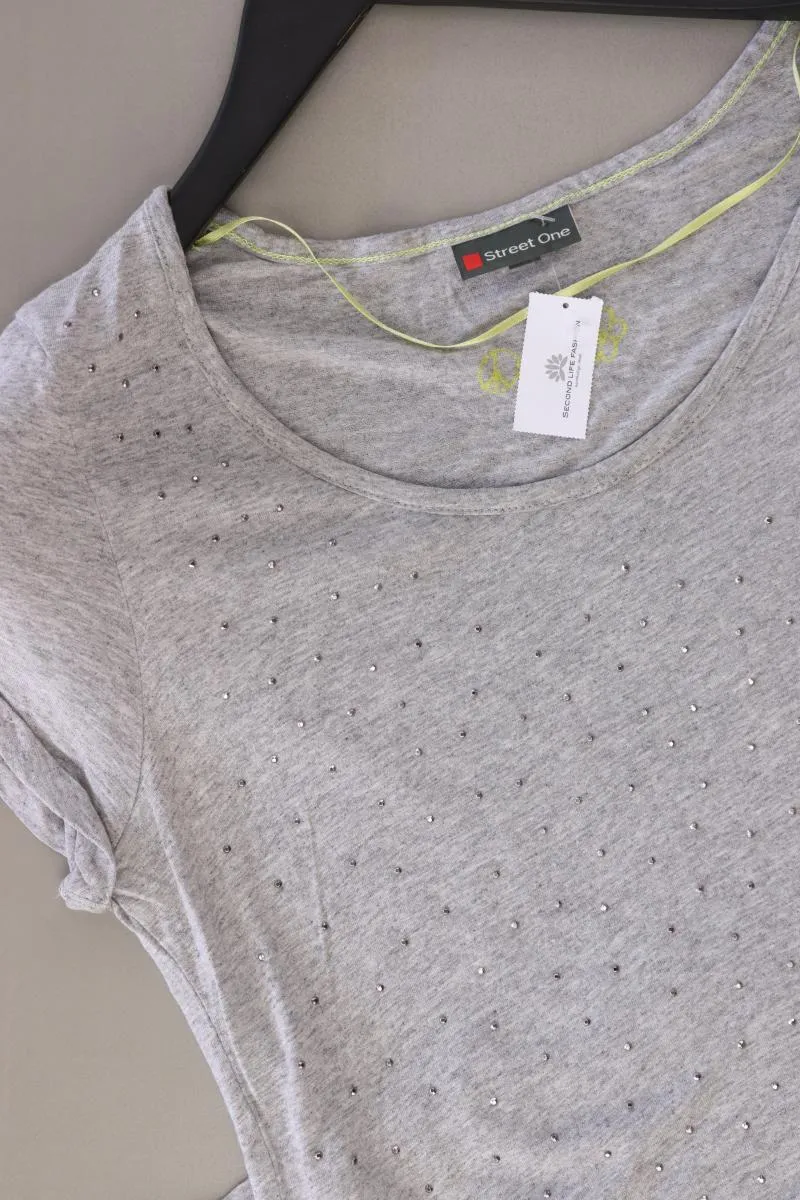 Street One T-Shirt Gr. 36 Kurzarm grau aus Baumwolle