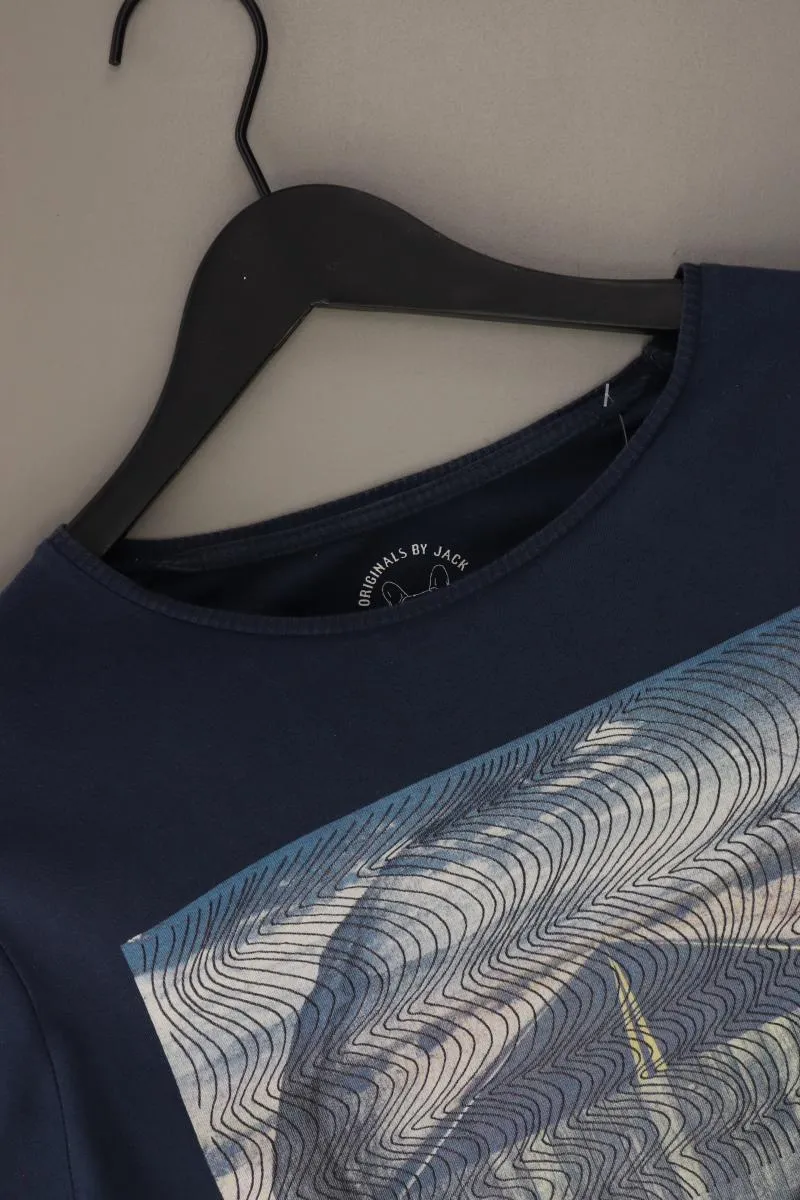 Jack & Jones Printshirt für Herren Gr. M Kurzarm blau